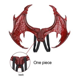 MMOO Pu Foam Dragon Wings Parties Cosplay Pretend Play Dress Up Wings (Red+Mask Tail)