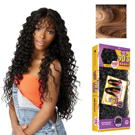 Sensationnel Butta Lace 90Sbangs Wigs - Unit 916 Glueless Wide Deep Center Part Synthetic Preplucked Hairline (BALAYAGECARAMEL)
