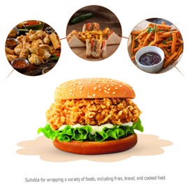 FUNOMOCYA 500pcs Greaseproof Flower Shape Baking Paper Liners for Sandwiches Fried Chicken Fries Oil Food Wrapping Paper for Parties and Picnics Natural Design