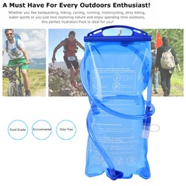 Hydration Pack, 2L Water Supply Bag, Water Pack, Handheld, Water Supply for Sports and Outdoor Working, Lightweight PEVA Water Carrying Anti-Bacterial Hydration Bag for Outdoor Hydration FMTWP2019L2