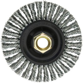 Weiler 13138 Roughneck Max 4" Stringer Bead Wire Wheel 0.020" Stainless Steel Fill, 5/8"-11 UNC Nut, Made In USA (Pack of 5)