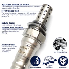 HiSport Sensor de oxígeno 250-24612 de repuesto, ajuste directo de 4 cables, sensor de O2 calentado ascendente y descendente ubicado, reemplaza 25024612, ST-24612, KX2SO20530 1 paquete