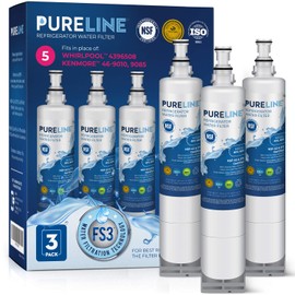 Pureline 4396508 & 9085 Water Filter Replacement for Kenmore 9085, Whirlpool 4396508, 4396510, WRS322FDAM04, Every Drop Filter 5, EDR5RXD1,4396508p,4396510p (3 Pack) Packaging May Vary