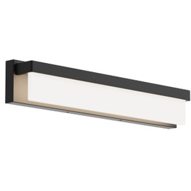 LIGHTINN LED Bathroom Vanity Light Fixture Over Mirror 24.4 inch Modern Rectangle Black Matte Metal Lighting Bar 4000K Daylight Wall Sconce (Black)