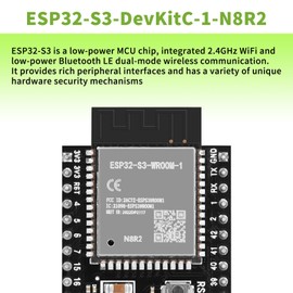 YELUFT Pack of 5 ESP32-S3-DevKitC-1-N8R2 Development Board Integrated 2.4GHz WiFi Bluetooth 5.0 ESP32-S3-WROOM-1 Microcontroller Processor Dual Type C Interface for Arduino