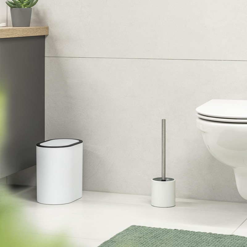 bremermann Toilet Brush Stainless Steel Painted Glass Insert Includes 3x