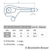 BOOTSTEILE BRAUER Pack of 2 Pelican Hooks M6 x 76