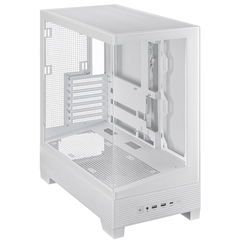 ASUS A31 White ATX Mid-Tower Gaming Case, Dual-Sided Tempered Glass,