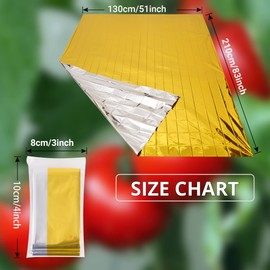High Reflective Mylar Films Sheets 6 Pack Plant Growth Garden Greenhouse Covering Foil Sheets for First Aid Blanket Growth Room Camera Reflector Simple Tent Outdoor Emergency(Gold,83x51 Inch)