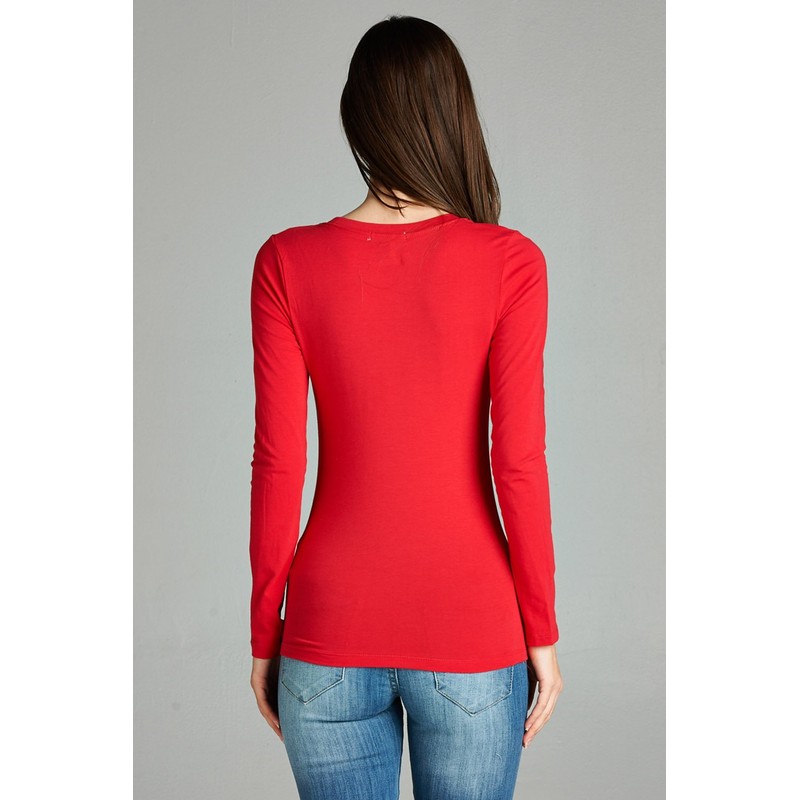 Emmalise Women's Junior and Plus Size Basic Scoop Neck Tshirt