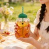 Cute Bear Glass Tumbler with Lid and Straw, 20oz 500ml