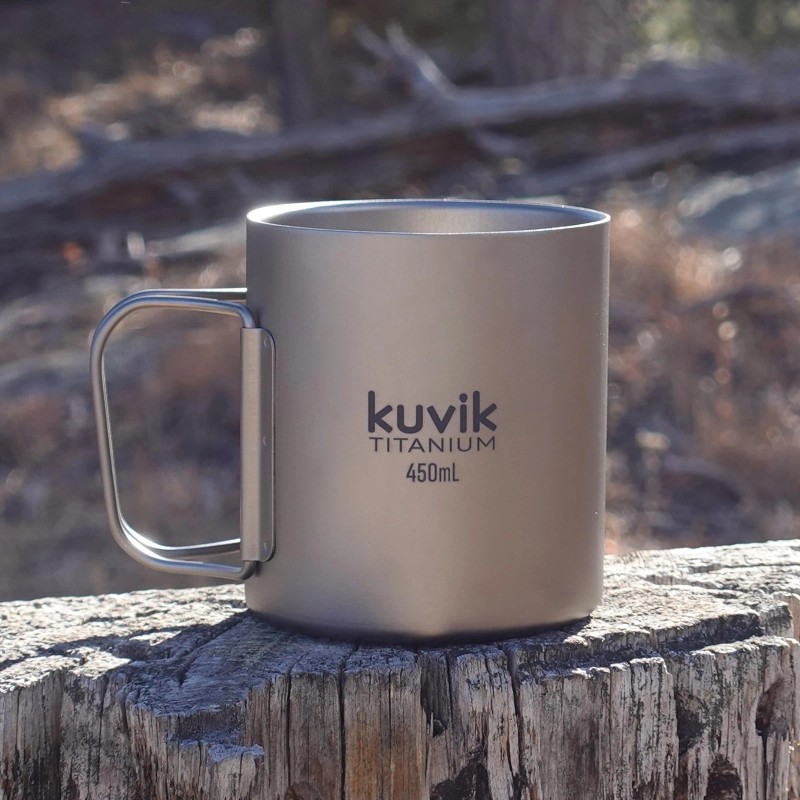 Kuvik Double-Walled Titanium Mug 450ml (15.2 oz) - Ultralight and