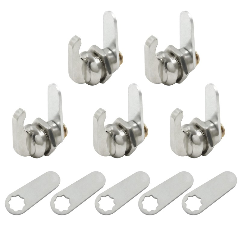 5/8 Inch Thumb Operated Cam Lock, 5 Pcs, Chrome-Finish