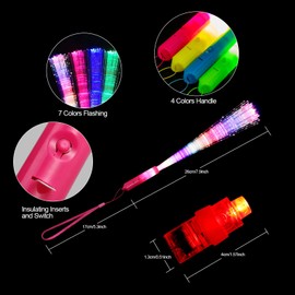 JIZZU Pack of 12 Glow Sticks Fibreglass Colourful LED Glow Sticks Party Set with 12 Pieces Finger Lamp, 3 Modes Flashing, Glow Sticks for Children's Birthday Christmas Wedding Neon Party