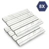 Retheno Carrara White 8 Pack of 2x12'' Marble Chair Rail