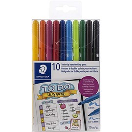 Staedtler Bolígrafos de escritura a mano de punta doble, 10 unidades