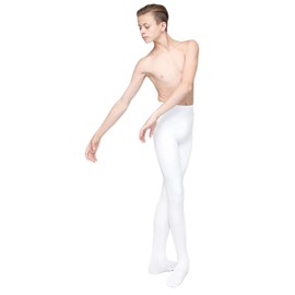 BodyWrappers B92 Ballet Boys Tights Convertible No Front Seamed Black Slate (Gray) For Kids, white