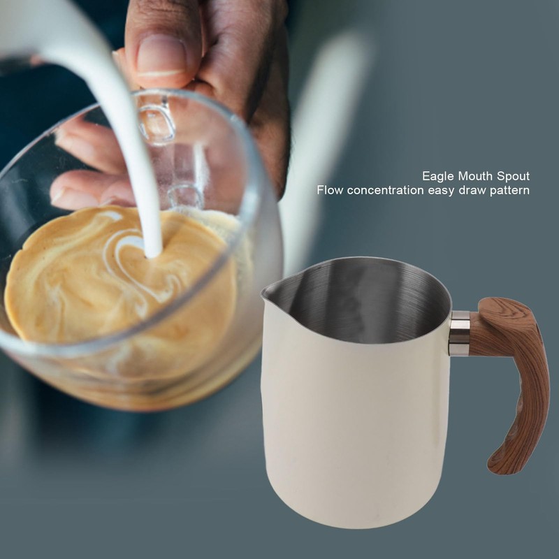 Milk Frothing Pitcher, 20/34oz Stainless Steel Steaming Pitchers Scale Coffee