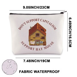 Makeup Bag with Zipper Hat Mouse Video Game Gifts Capitalism Support Hat Mouse, Not suitable for UK