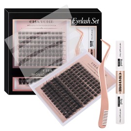 MOTIBACK Cluster Lashes 8-16mm Individual Eyelashes DIY Extension Kit, Voluminous Eyelashes, Wide-Span Coverage for Stunning Cat Eye Look, Black Bands for Realistic Lashes & Easy Application