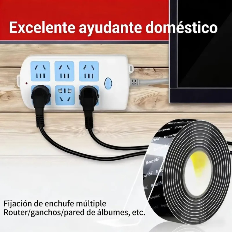 Cinta Adhesiva Nano Doble Cara Transparente de 5m x 2cm,