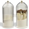 Ezebesta Makeup Brush Holder Organizer with Clear Lid 360 Rotating