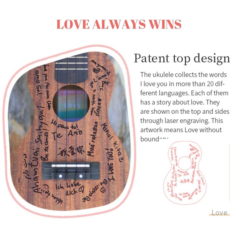 TODO Concert Ukulele Solid Mahogany Top 23 Inch : The