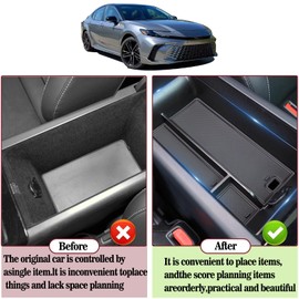 Jinmanyuan Center Console Organizer Tray Compatible with Camry 2025 XLE/XSE New Camry LE/SE 2025-2026 Accessories, Hybrid, Armrest Storage Box, (for 9th Camry) Middle Console Divider