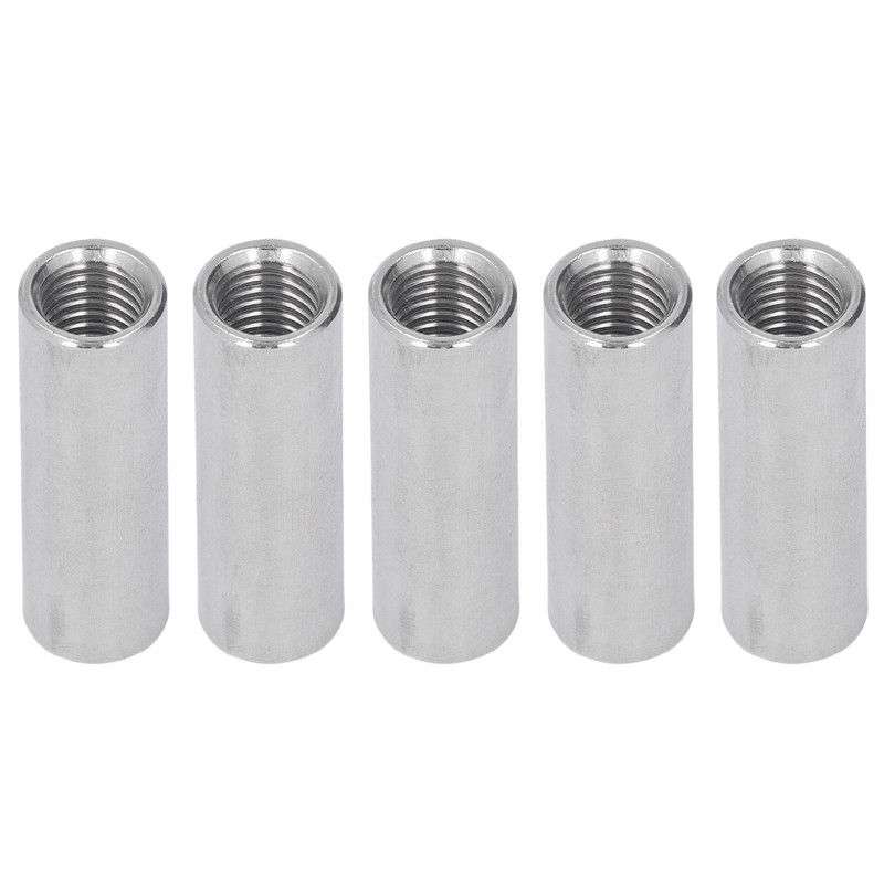 5PCS M12 Cylindrical Coupling Nuts 304 Stainless Steel Female Thread