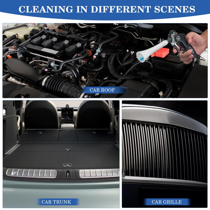 LusterCare Tornado Car Cleaning Gun with Replacement Air Gun Blower