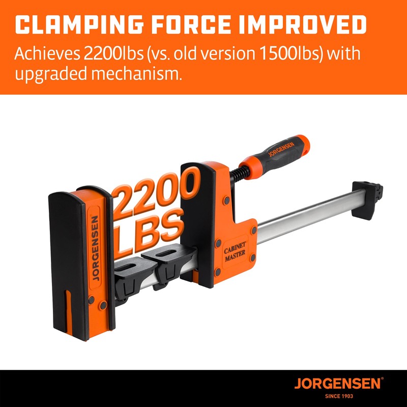 JORGENSEN 18-Inch Parallel Bar Clamp, Heavy-Duty Cabinet Master Clamp for