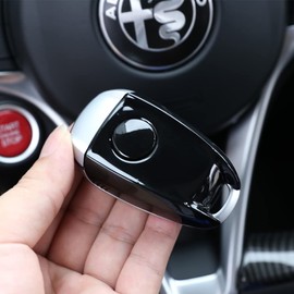 TOYCIDFG Car Key Holder Case Cover Trim for Alfa Romeo Stelvio/Giulia 2017-2020 ABS Carbon Fiber Pattern