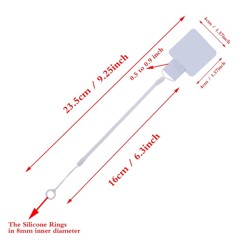 Mini Skater Plastic Elastic Tether Lanyard with Silicone Ring &