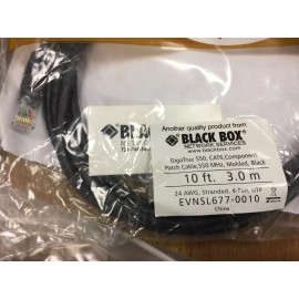 BLACK BOX GigaTrue 550 CAT6 Patch Cable 24 AWG 550 MHZ 10' EVNSL6740010 Lot of 3