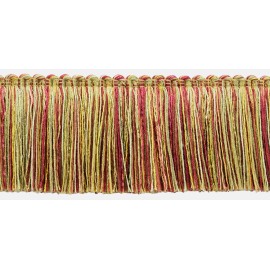 DÉCOPRO Cherry, Burgundy, Camel Gold, Light Green 3" Brush Fringe Trim [By The Yard]