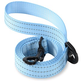 Mile High Life Heavy Duty Dog Leash with Metal Sturdy Clasp and Genuine Leather Connection, Strong Dog Rope Leash for Medium and Large Dogs, Puppy Leash for Training Running and Walking, Navy Blue