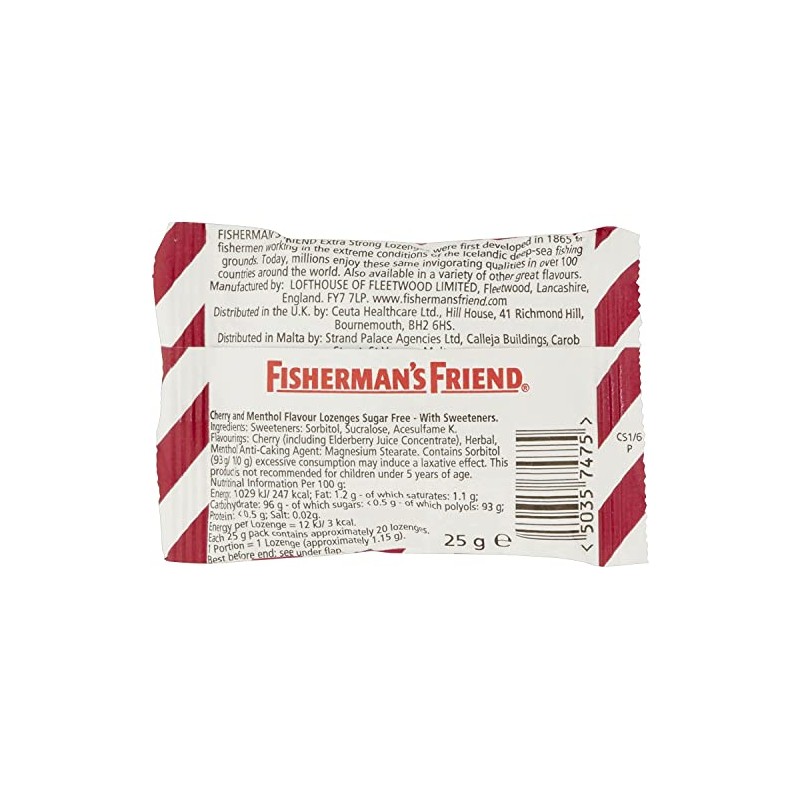 Fisherman's friend Cherry menthol lozenges-PACK of 24 [Personal Care]