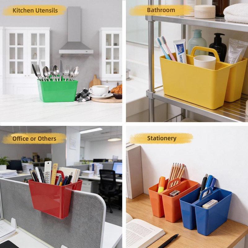 MiraFure BPA Free 2 Compartment Stackable Desk Organizer, Classroom Caddy,