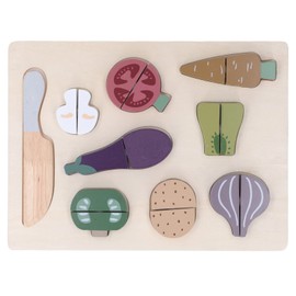 Vegetable Fruit Cutting Puzzle Toys Wooden Kitchen Food Cutting Toys Interactive Early Educational Puzzle Toy for Over 2 Years Old