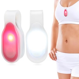 SUPVOX 2PCS Running Light for Runners LED Outdoor Night Clip-On Light Magnetic Riding Lamp for Camping Dog Walks (1 White + 1 Red