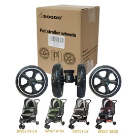 ROODO Pet Stroller Dedicate Replacement Wheel Set, No Additional Tools are Required, Easy and Fast Installation。
