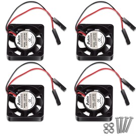 Dorhea 4pcs 3007 Fan Black for Raspberry Pi 4 Fan 30x30x7mm Pi Brushless Cooling Fan Brushless 3.3V 5V DC Quiet Fan for Raspberry Pi 4, Pi 3 B+, Pi 3 B, Pi 2, Pi B+, Pi Zero/Zero W,Robot Project
