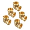sourcing map Brass Elbow Pipe Fitting 90 Degree 1/2 PT