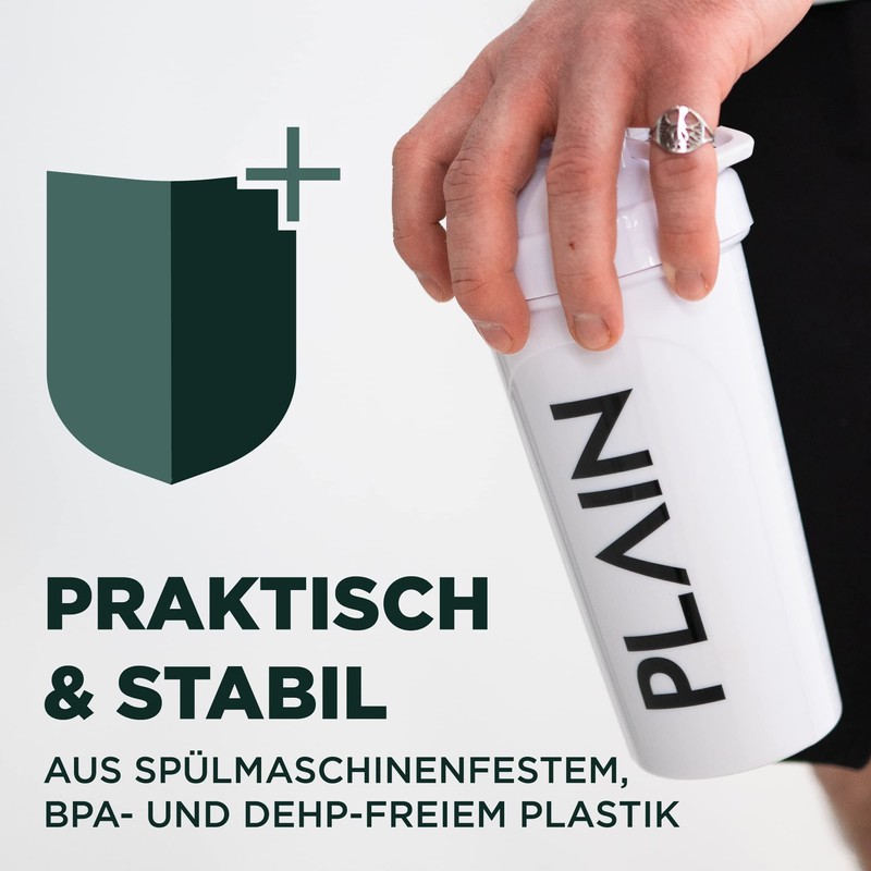 PLAIN - White Shaker / 700 ml / Protein Shaker