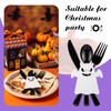 25 Set Black Halloween Cutlery Set with Felt Twist Tie,
