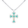 EKJQB Turquoise Cross Necklace For Women 925 Sterling Silver Christian
