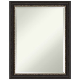 Amanti Art Wall Mirror, Accent Bronze Narrow Frame Mirror for Wall Decor or use as Bathroom Mirror for Over Sink (27.5 x 21.5 in.) Beveled Mirror, Bronze Mirror, Traditional Mirror from WI, USA