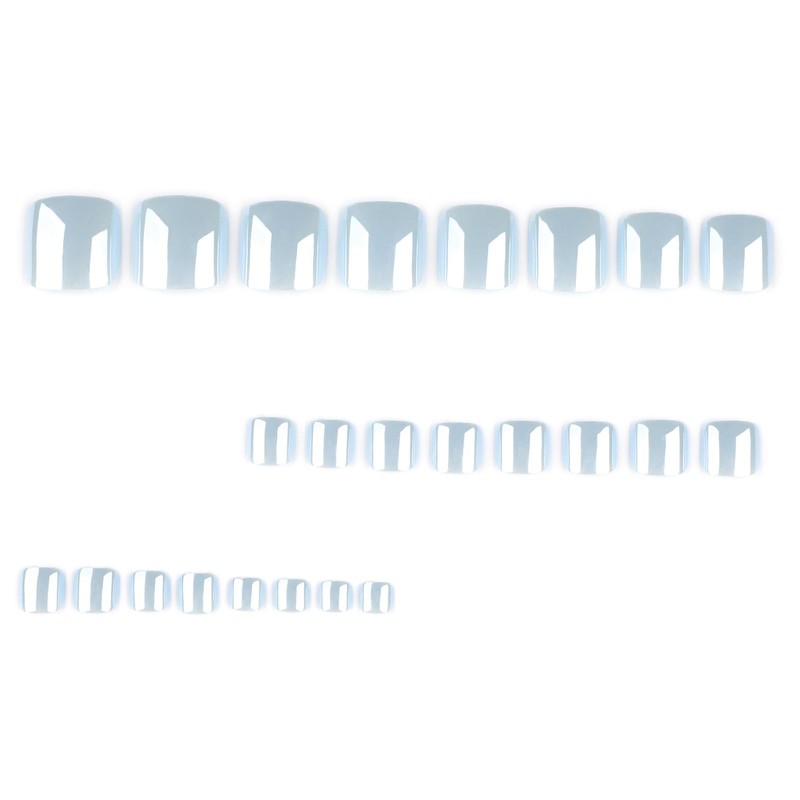 IMRAIN Blue Press on Toenails Short Square Fake Toe Nails