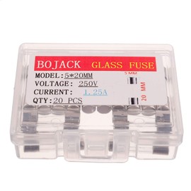BOJACK 5x20mm 1.25A 1.25amp 250V 0.2x0.78 Inch F1.25AL250V Fast-Blow Glass Fuses(Pack of 20 Pcs)