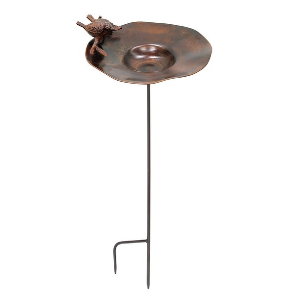 Achla Designs Antiqued Birdbath With Birds and Stake